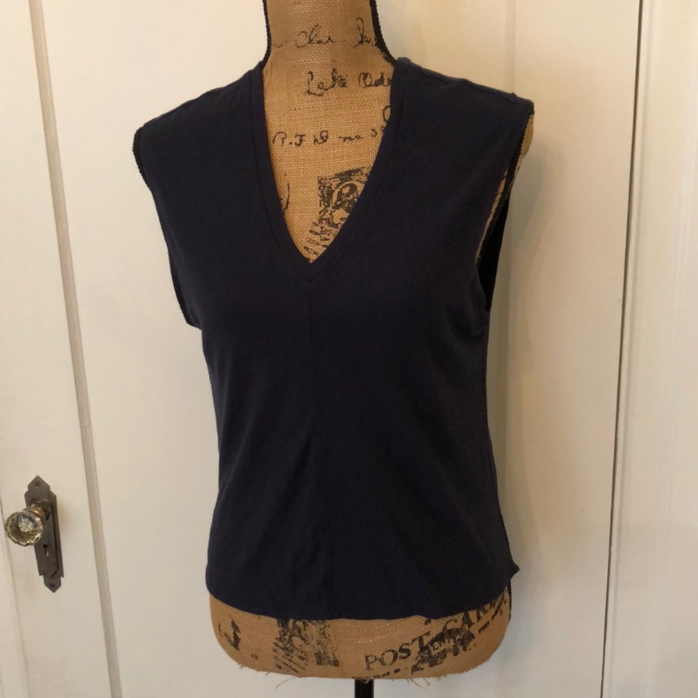 Hpathleta Navy Modal Split Back Top - image 2